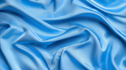 Fototapeta premium Luxurious Light Blue Silk Fabric Drape