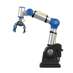 Metallic ai robotic gripper arm isolated