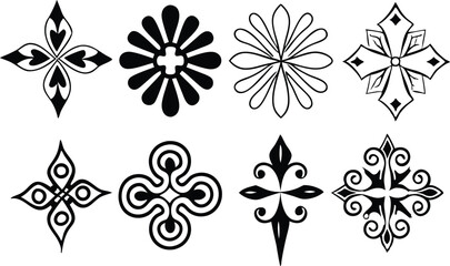 Intricate abstract tattoo designs silhouette vector design. 
