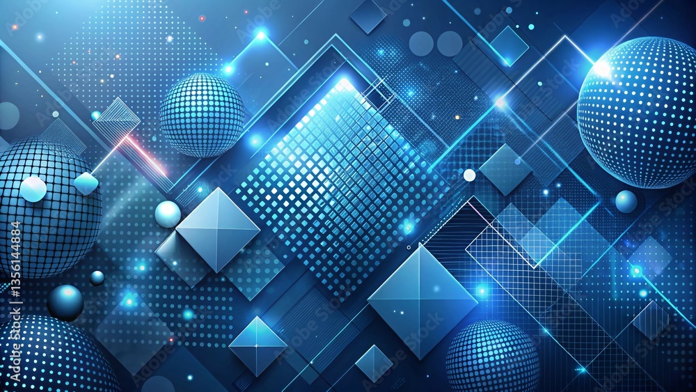 Poster digital symphony: an artistic depiction of interconnected technology, presenting a futuristic scene 