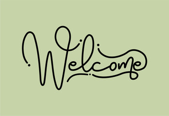 Welcome hand lettering design modern calligraphy brush text composition