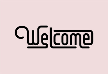 Welcome hand lettering design modern calligraphy brush text composition