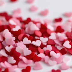 Heap of pink and red hearts