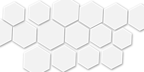 Abstract light grey and white hexagon 3d effect pattern with shadow seamless texture background. Use for book, poster, flyer, website vector illustration.