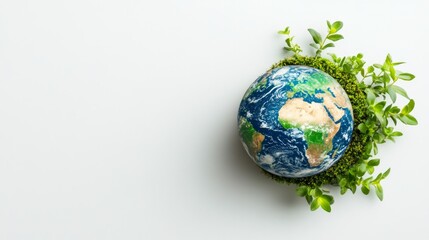 Earth day concept on white background, World environment day.