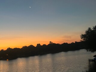 sunset over the river