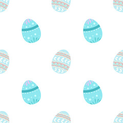 Easter egg seamless pattern vector illustration.