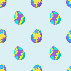 Easter egg seamless pattern vector illustration.