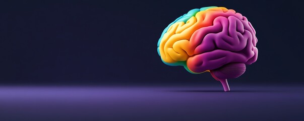A vibrant, cheerful brain illustration with bold splashes of color, symbolizing the power of creativity and imagination in a playful and lively design