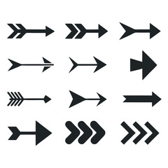 Arrow icon set vector illustration. Arrows vector collection. Arrow. Black arrows icons. Cursor. Different arrow signs.