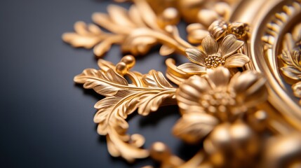 Naklejka premium Golden filigree decoration detail