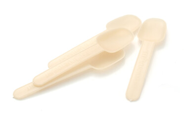 Disposable spoon - stock photo
