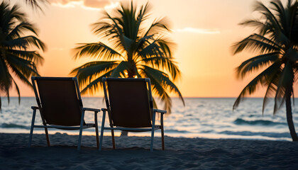 sunset on the tropical beach