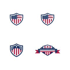 american independence day badge color vector 