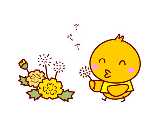 ひよことたんぽぽ