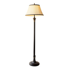 Obraz premium Elegant Vintage Floor Lamp with Classic Lampshade Isolated on Transparent Background