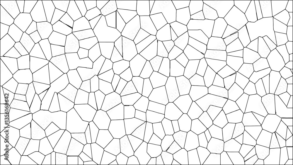 Poster abstract geometric mosaic broken tiles design stained seamless geometric retro pattern. black & whit