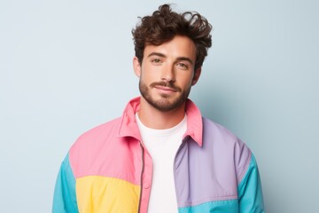 A man in a colorful jacket with a white shirt