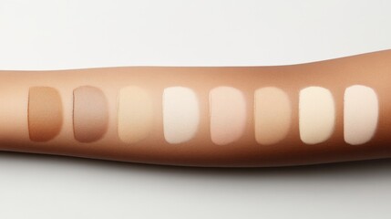 A swatch of different foundation shades