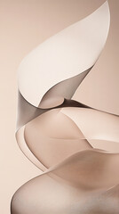 Abstract fluid shapes in soft beige tones