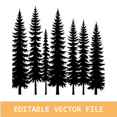 Obraz premium A collection of modern illustrations of trees and wilderness objects so that you can create your own nature scene.