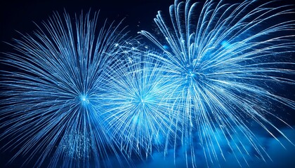 Obraz premium abstract blue fireworks background for celebrate