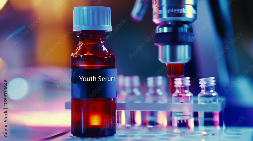 Poster this laboratory focuses on creating youth serum using genetic modifications aimed at prolonging yout