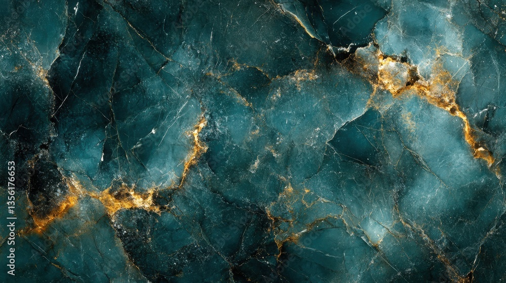 Poster abstract dark blue and gold marble pattern with intricate veins and textures for elegant background 