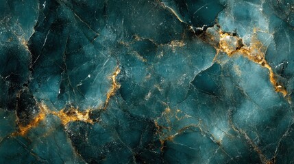 Abstract Dark Blue and Gold Marble Pattern with Intricate Veins and Textures for Elegant Background and Design Use