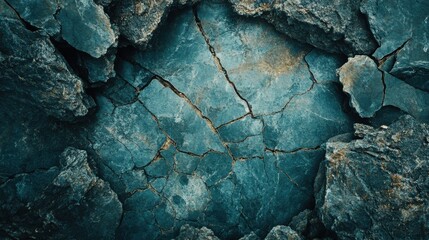 Obraz premium Cracked Stone Surface with Rugged Texture and Deep Crevices in a Natural Landscape Ideal for Backgrounds and Abstract Designs