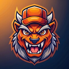 Fierce Tiger Mascot Logo &ndash; Sports Team Emblem, Aggressive Wildcat, Bold Animal Branding, Powerful Predator Icon, Roaring Beast Illustration"
