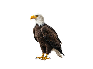 Obraz premium Bald eagle standing isolated on transparent background.