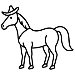 Obraz premium Horse Charro silhouette vector black outline, white background