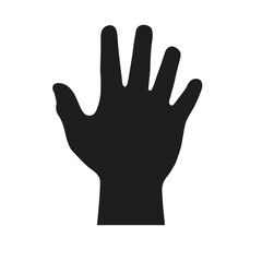 Hand drawn hand silhouette vector style