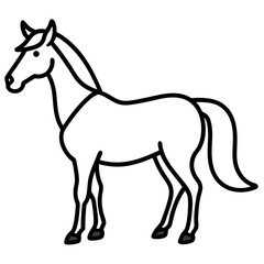 Obraz premium Horse Charro silhouette vector black outline, white background