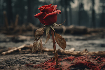 A wilted rose symbolizing lost love 