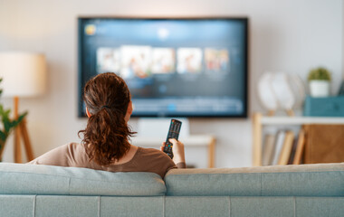 Woman watching  TV
