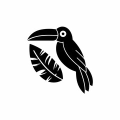 creative details Bird Holding a Leaf in Its Beak Icon vector illustration