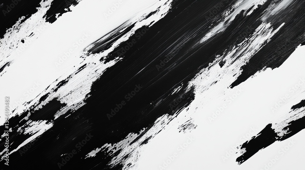 Poster abstract black and white brush stroke texture background for creative design and art projects featur