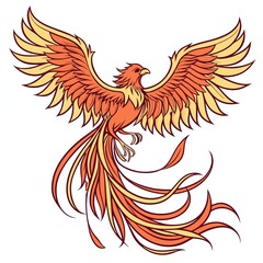 Obraz premium illustration of a red and yellow macaw illustration of an abstract bird heart with wings red and yellow bird red and yellow macaw bird of paradise 