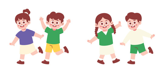 Happy Children with Various Pose for Children's Day Celebration