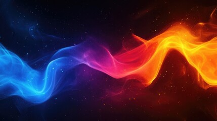 Obraz premium Flowing waves of vibrant colors create mesmerizing, dynamic comp