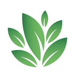 Green leaves design logos Illustration. Plant nature eco garden stylized icon vector botanical