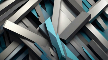 Abstract Geometric Shapes with Vibrant Colors, Digital Art with Dynamic Patterns