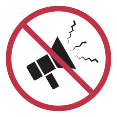 No loud noise or sound warning sign for public warning sign