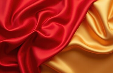 Red and Gold Silk Drape Fabric Texture