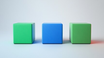 Colorful cube arrangement presenting a modern and minimalist geometric concept
