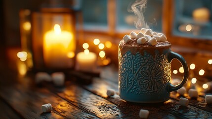 Cozy Hot Chocolate by Window