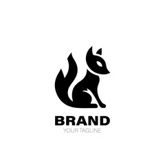 Kitsune Logo. Kitsune Logo Design. Kitsune Logo Brand. Kitsune Logo Vector Design Isolated on White Background