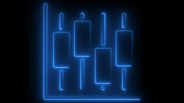 Glowing Neon Forex Icon, Foreign Exchange Market Symbol, 4k Motion Graphic Video on Black Background